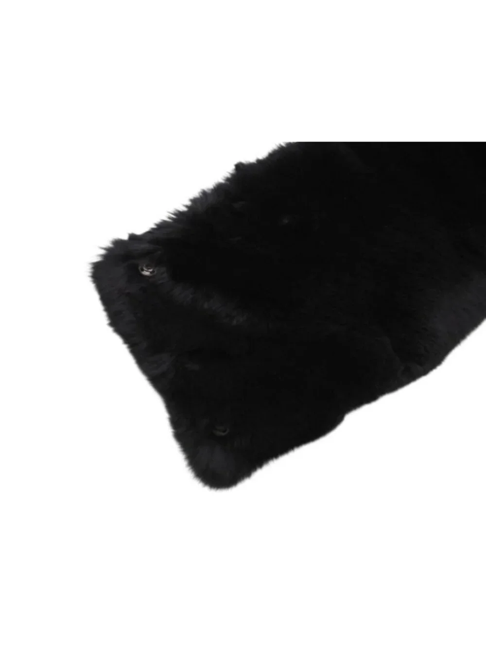 Chanel Big CC Logo Rabbit Neck Warmer Scarf Black White